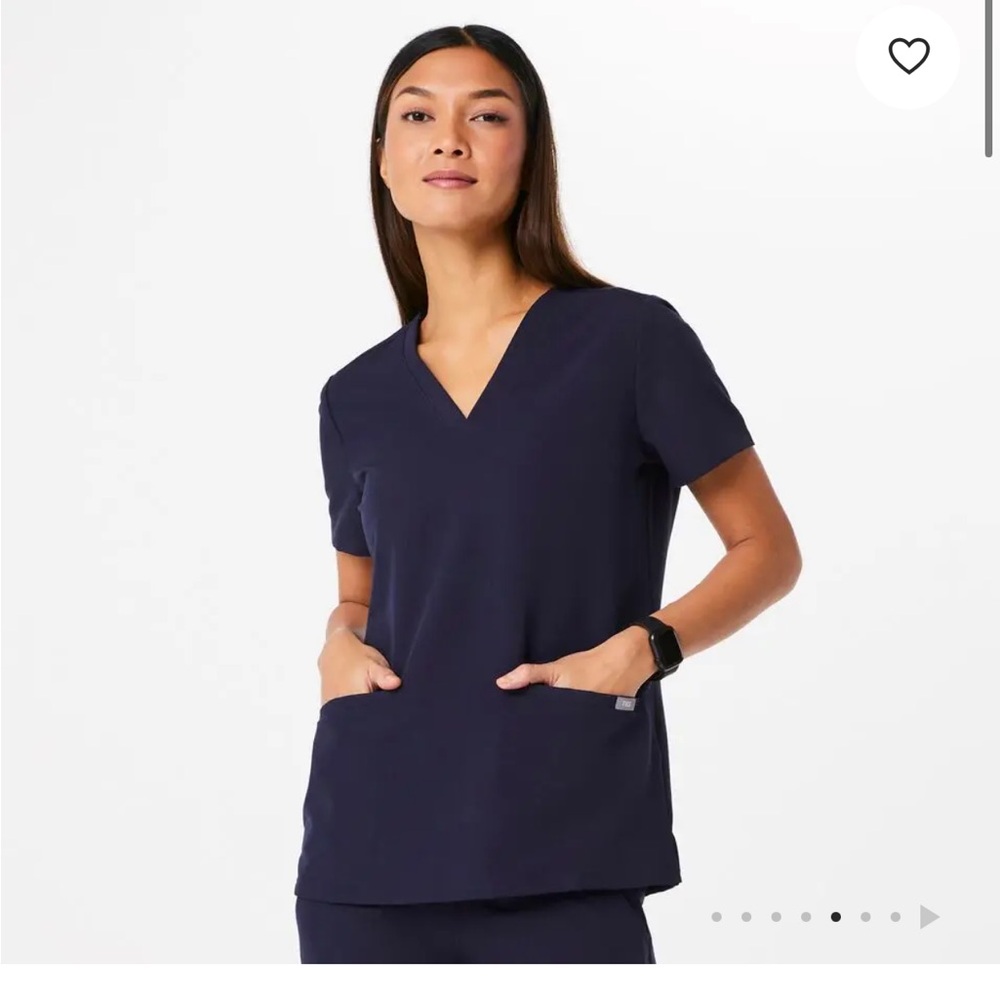 FIGS Casma three pocket scrub top navy
